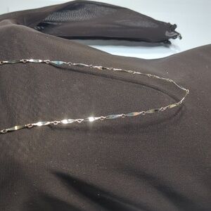 Vintage Park Lane Gold Flared Bar Station Chain Layering Necklace